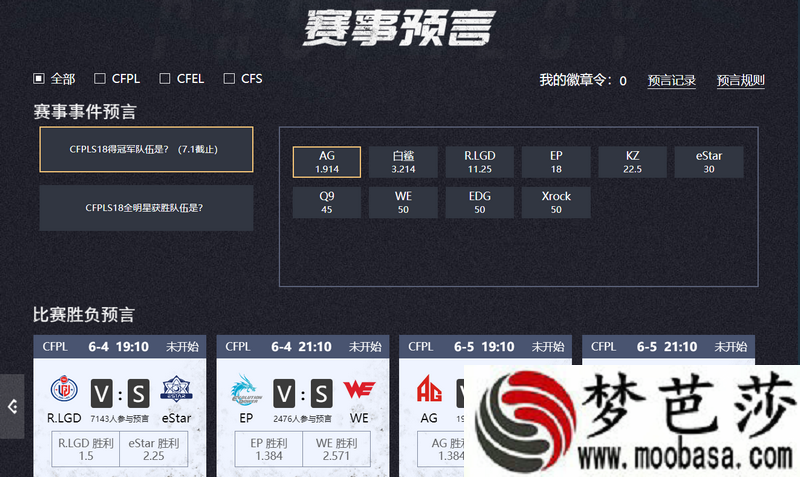 cfpls18赛事预言攻略