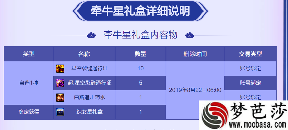 DNF牵牛星礼盒三选一选哪个