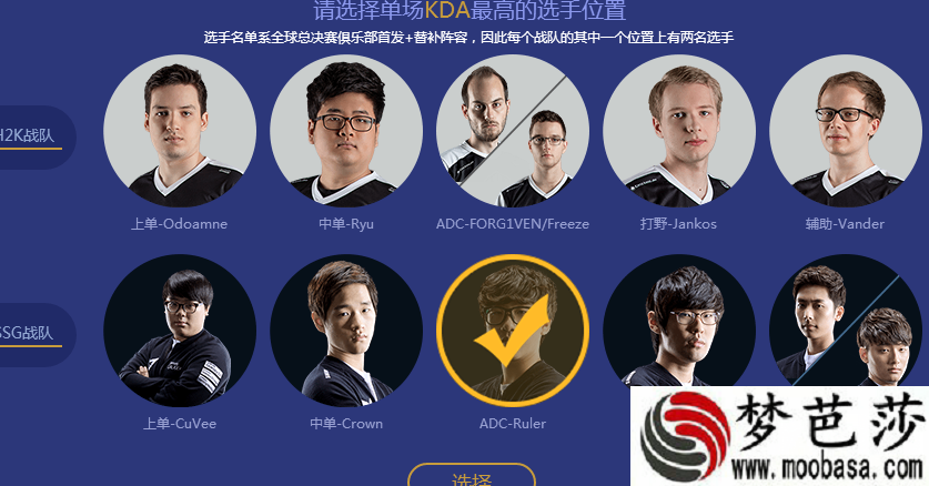 lolssg对h2k选手趣味竞猜kda谁更高